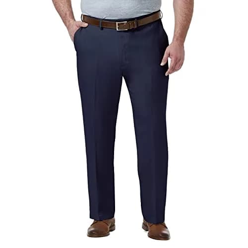 Haggar Men's Big & Tall Classic Fit Dress Pant Blue | Premium Comfort, Moisture Wicking, Hidden Expandable Waistband thumbnail 1