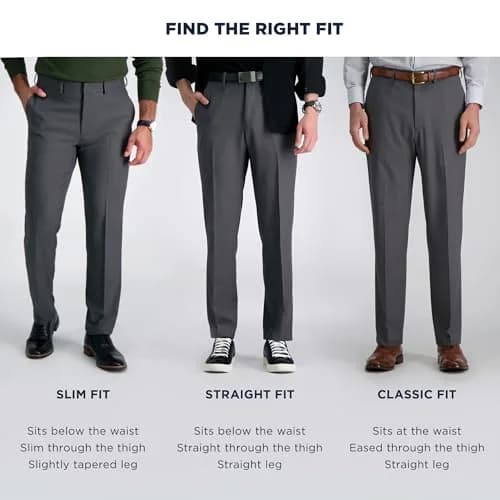 Haggar Men's Big & Tall Classic Fit Dress Pant Blue | Premium Comfort, Moisture Wicking, Hidden Expandable Waistband thumbnail 5