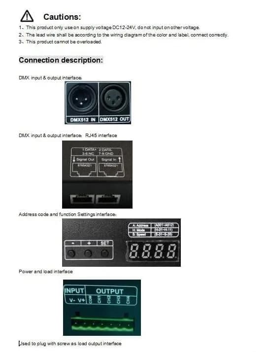 AMKI DMX 512 LED Decoder Controller 4CH Digital Display Decoder 12-24V DC | Controls 4 RGBW LED Strips Independently thumbnail 7