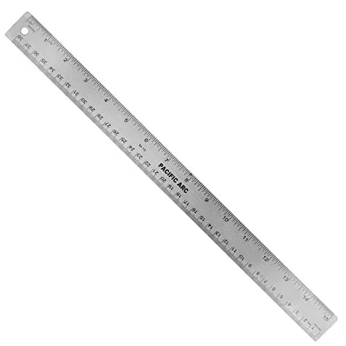 Pacific Arc Stainless Steel 15 Inch Metal Ruler with Cork Back | Precise Inch & Metric Graduations thumbnail 1