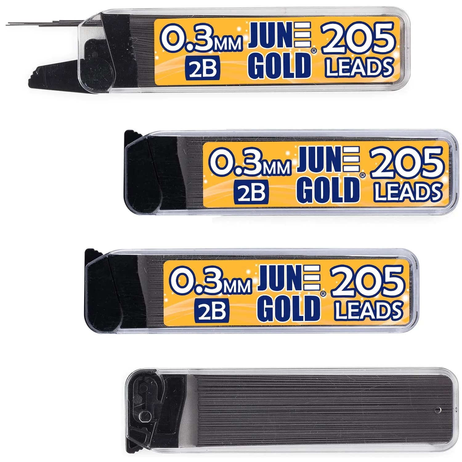 June Gold 0.3 mm 2B Graphite Lead Refills - Smooth, Break-Resistant Writing