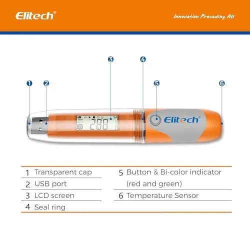 Elitech RC-51H USB Temperature & Humidity Data Logger | Reusable Digital Recorder for Medical & Food Use, 32000 Points, High Accuracy thumbnail 7