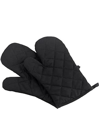 Nachvorn Black Oven Mitts 20 cm (7.9 in) | Heat Resistant Kitchen Gloves for Baking & Grilling thumbnail 1