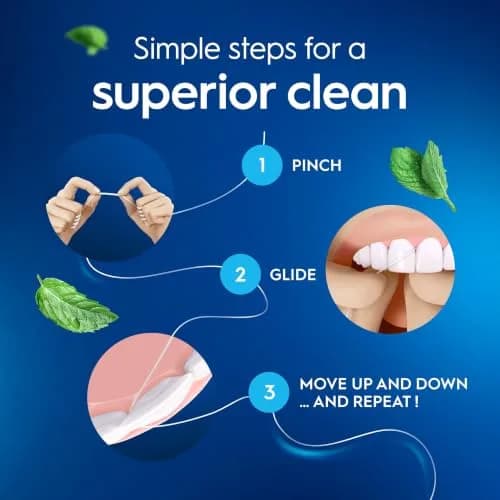Oral-B EssentialFloss Mint Dental Floss Waxed Shred Resistant 50m (164ft) | Cavity Defense thumbnail 4