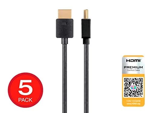 Monoprice Certified Premium High Speed HDMI Cable 1m (3 Feet) Black | 4K@60Hz, HDR, 18Gbps thumbnail 5