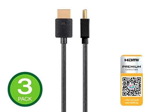Monoprice High Speed HDMI Cable - 5 Feet - Black | Certified Premium, 4K@60Hz, HDR, 18Gbps, Ultra Slim Series thumbnail 4