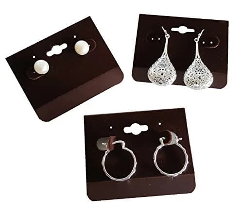 N'ice Packaging Cordovan Shade Earring Display Cards 6.35cm x 5.08cm (2.5" x 2") | Velvet-Lined for Jewelry Shops thumbnail 3