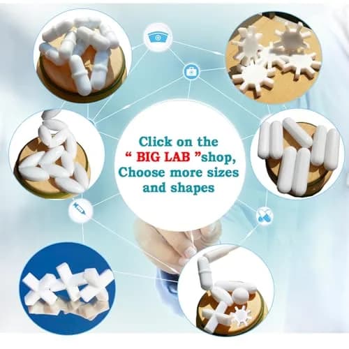 BBTCTY Magnetic Stirrer Stir Bar PTFE 7mm x 25mm | Inert, High Temp Resistance, 10PCS thumbnail 6