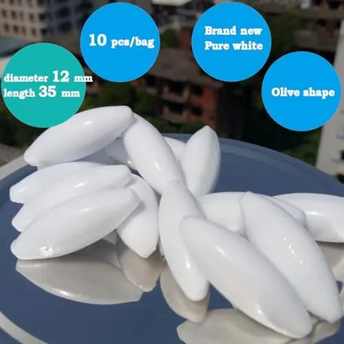 BBTCTY Magnetic Stirrer Stir Bar PTFE 12mm x 35mm | Olive Shape, 10pcs, High Resistance thumbnail 2
