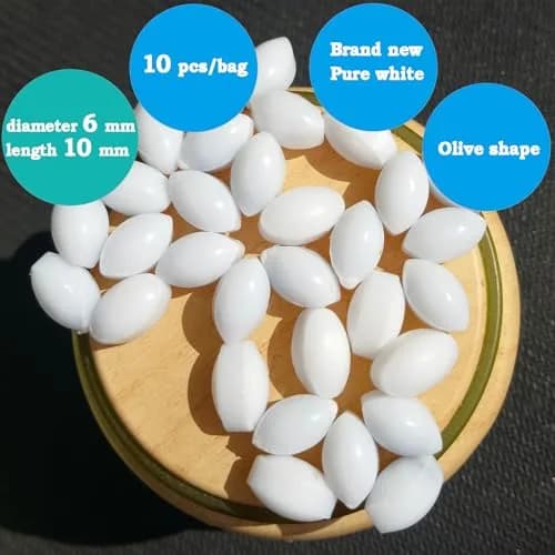 BBTCTY Magnetic Stirrer Stir Bar PTFE Olive Shape 6mmx10mm | Inert, Corrosion-Resistant, 10pcs thumbnail 3