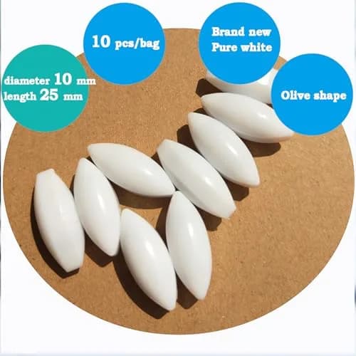 BBTCTY Magnetic Stirrer Stir Bar PTFE 10x25mm Olive Shape 10pcs | Chemical-Resistant, High-Temp, No Adhesion thumbnail 3
