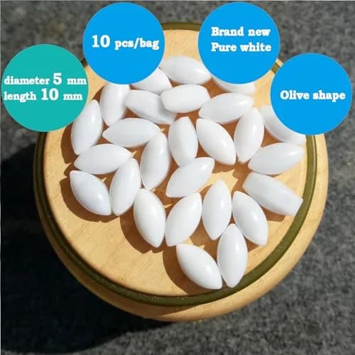 BBTCTY Magnetic Stirrer Stir Bar PTFE Olive Shape 5mmx10mm | Inert, Corrosion-Resistant, 10pcs thumbnail 3