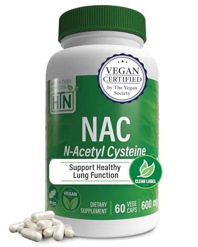 Health Thru Nutrition NAC N-Acetyl-Cysteine 600mg | Vegan, Gluten & Soy Free, 60 Capsules thumbnail 1