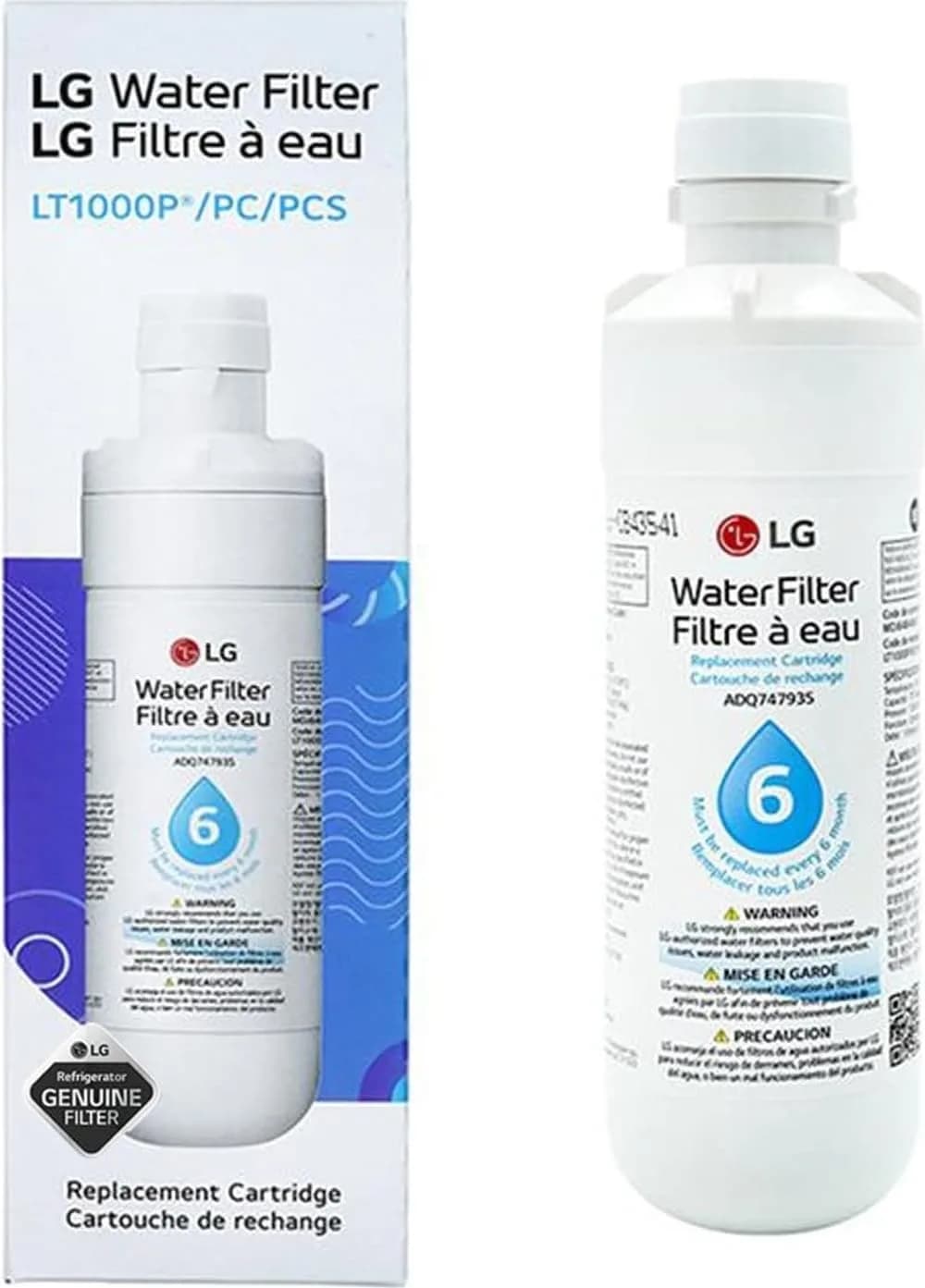 LG LT1000P Water Filter 6-Month / 200 Gallon Capacity | NSF Certified Replacement for LG Refrigerators - main product image