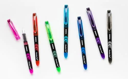 Zebra Pen Fountain Pen 7-Pack, 0.6mm Fine Point, Assorted Colors | Smooth Ink Flow for Journaling & Notes thumbnail 3