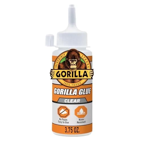 Gorilla Clear Glue, All Purpose, Polyurethane, 3.75 oz Bottle | Crystal Clear, Water-Resistant Bond thumbnail 1