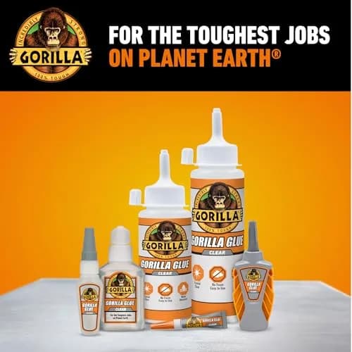 Gorilla Clear Glue, All Purpose, Polyurethane, 3.75 oz Bottle | Crystal Clear, Water-Resistant Bond thumbnail 8