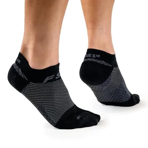OrthoSleeve FS4 Plantar Fasciitis Compression Socks Large Black No-Show | Medical Grade Support for Foot Health thumbnail 1