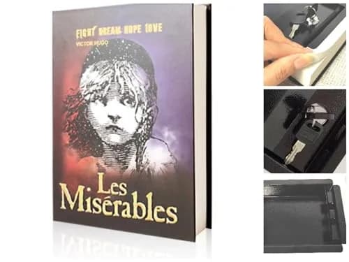Misslanonly Book Safe with Key Lock 8.7"x6"x2" Disguised as Les Miserables Book thumbnail 1