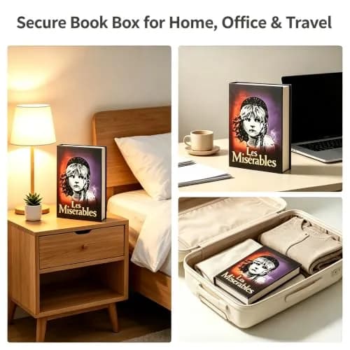 Misslanonly Book Safe with Key Lock 8.7"x6"x2" Disguised as Les Miserables Book thumbnail 8