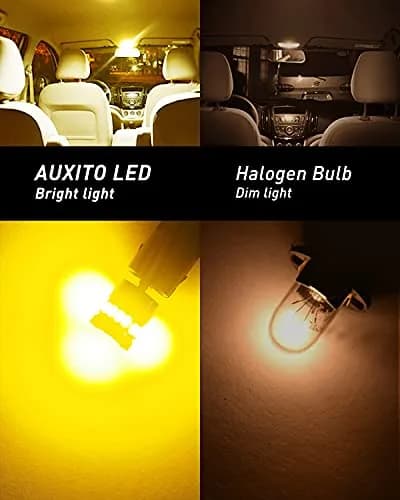 AUXITO Amber Yellow T10 LED Bulb 194 168 W5W Error Free (Pack of 10) | 240LM Super Bright for Car Marker Lights thumbnail 4