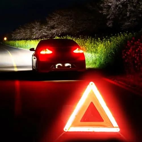 KAFEEK Reflective Warning Triangle Set of 3 | Foldable, Stable, and Highly Visible for Roadside Safety thumbnail 7