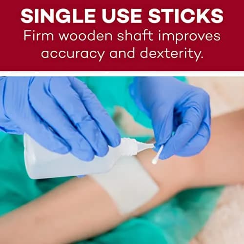 Dealmed 6 inch Sterile Cotton-Tipped Applicators - 200 Count | Medical Grade for Skin Cleaning & Medication Application thumbnail 6