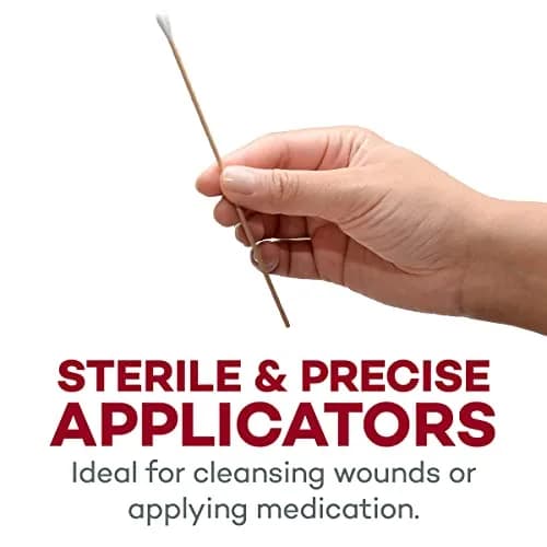 Dealmed 6 inch Sterile Cotton-Tipped Applicators - 200 Count | Medical Grade for Skin Cleaning & Medication Application thumbnail 3