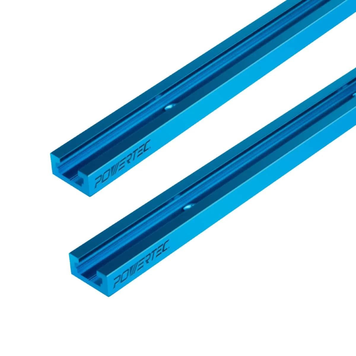 POWERTEC 71118 24 Inch Double-Cut Profile Universal T-Track with Predrilled Mounting Holes | Versatile Woodworking Accessory
