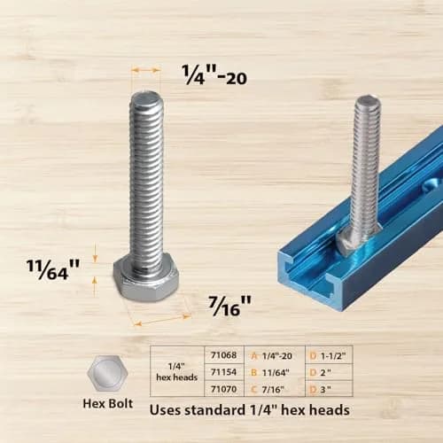 POWERTEC 71118 24 Inch Double-Cut Profile Universal T-Track with Predrilled Mounting Holes | Versatile Woodworking Accessory thumbnail 4