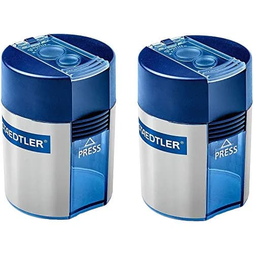 STAEDTLER Pencil Sharpener Double-hole Tub 2 Pack | Compact & Durable for Students & Artists thumbnail 1