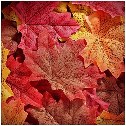Whaline 300Pcs Fall Artificial Maple Leaves 3.35 Inch | Vivid Autumn Decor for Events & Home thumbnail 1