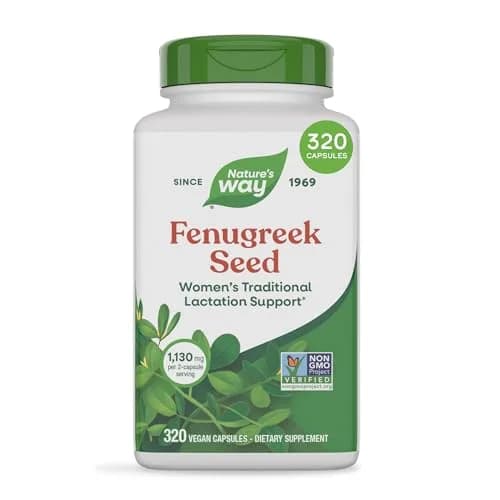 Nature's Way Fenugreek Seed Capsules 320 Count | Traditional Lactation Support for Indian Mothers thumbnail 1