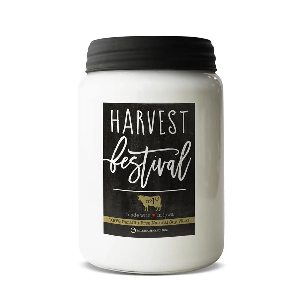 Milkhouse Candle Company Harvest Festival Scented Candle 680g (26 Oz) | Long-Lasting Soy Wax Jar Candle