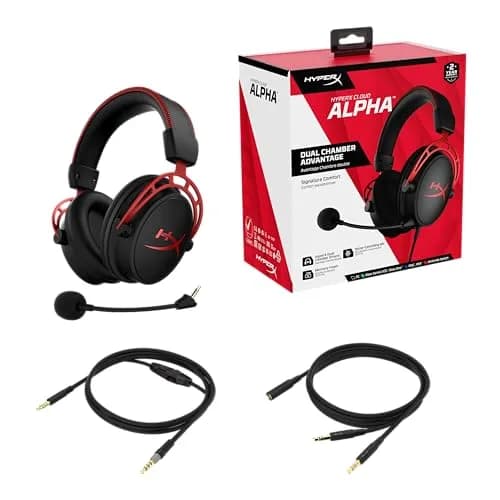 HyperX Cloud Alpha Gaming Headset, Red | Dual Chamber Drivers, Legendary Comfort, Aluminum Frame thumbnail 7