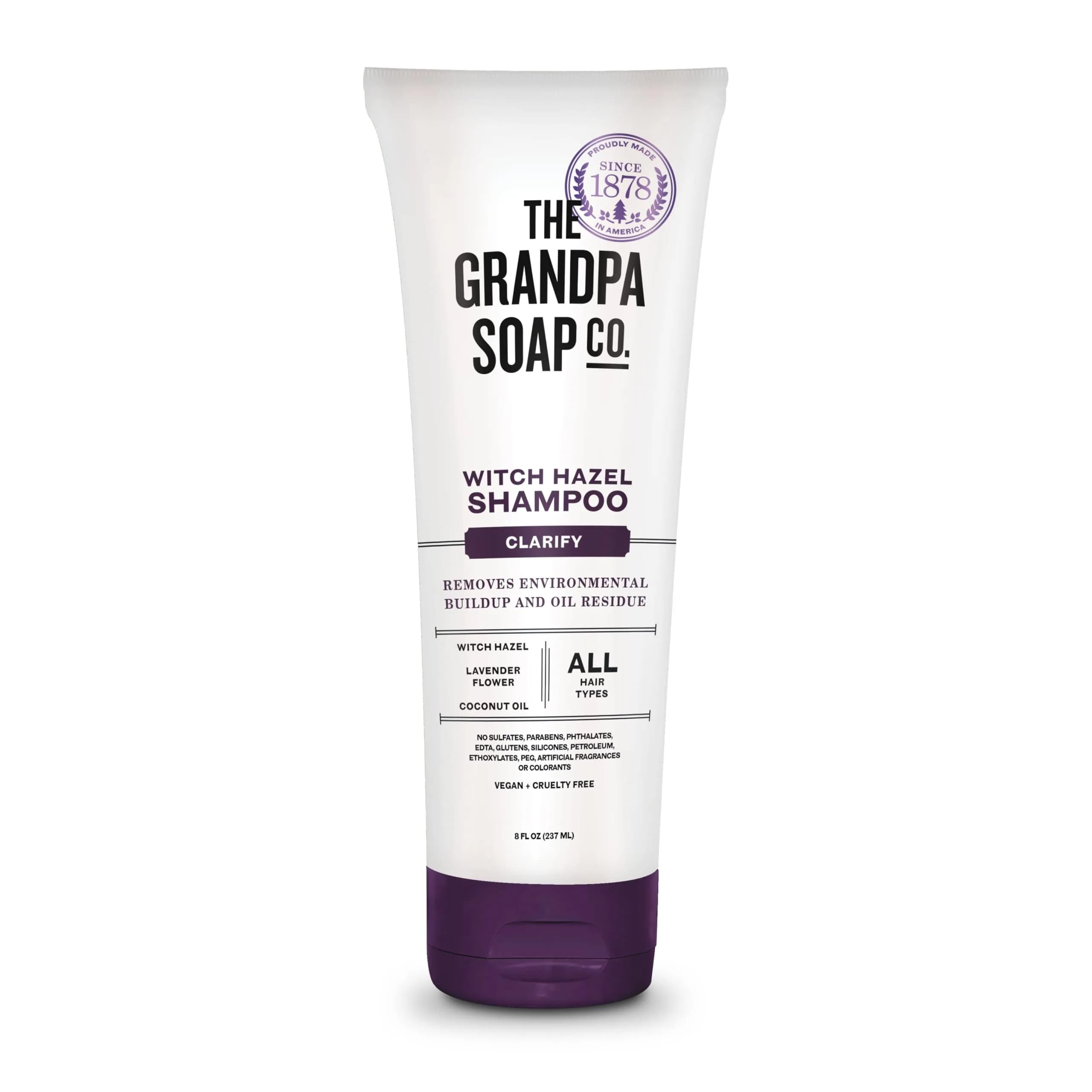 The Grandpa Soap Company Witch Hazel Shampoo 8 Fl Oz | Vegan & Cruelty Free, All Hair Types
