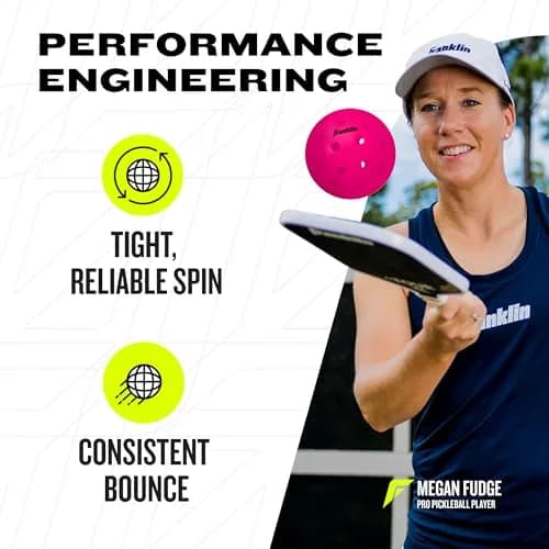 Franklin Sports X-40 Performance Outdoor Pickleballs 74mm (100 Pack) | USAPA Approved for True Flight & Spin thumbnail 3