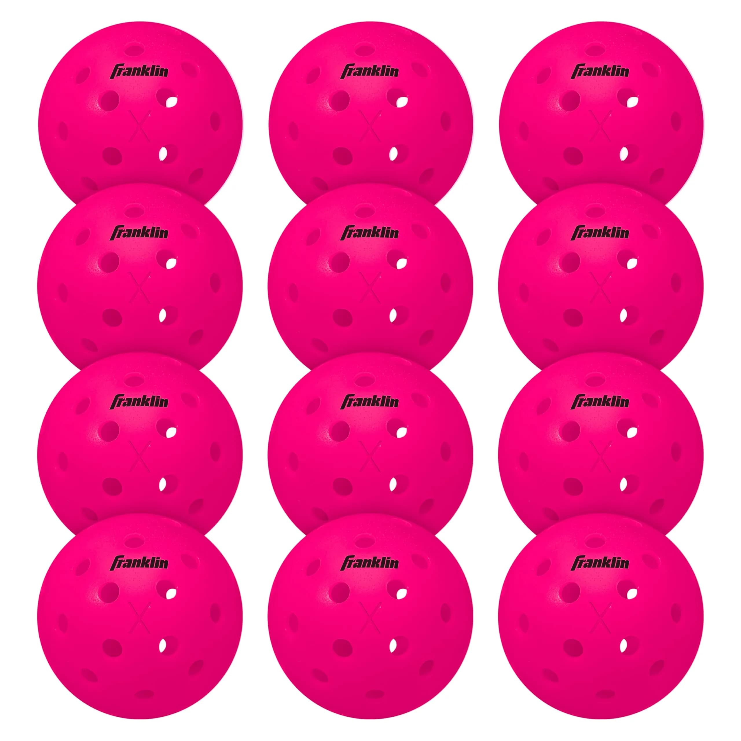 Franklin Sports X-40 Outdoor Pickleballs - USAPA Approved, 74mm, 26g, 12-Pack | Precision Engineered for True Flight & Spin