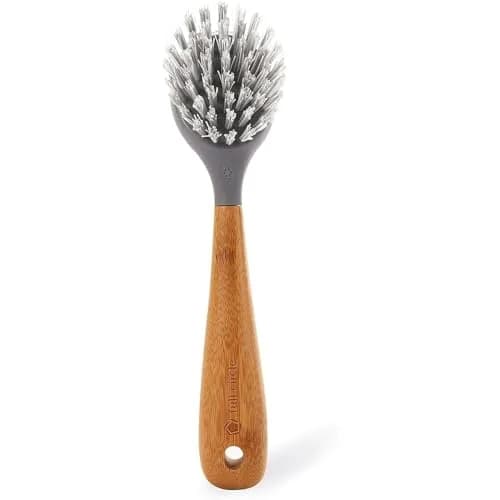 Full Circle Skillet Strong Cast Iron Bamboo Dish Brush & Scraper | Heavy-Duty Bristles for Tough Cookware thumbnail 1