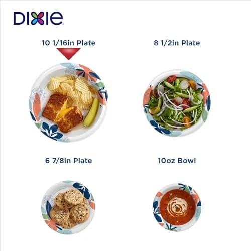 Dixie Large Paper Plates 10 Inch 54 Count | 2X Stronger, Soak-Proof, Cut-Resistant thumbnail 7