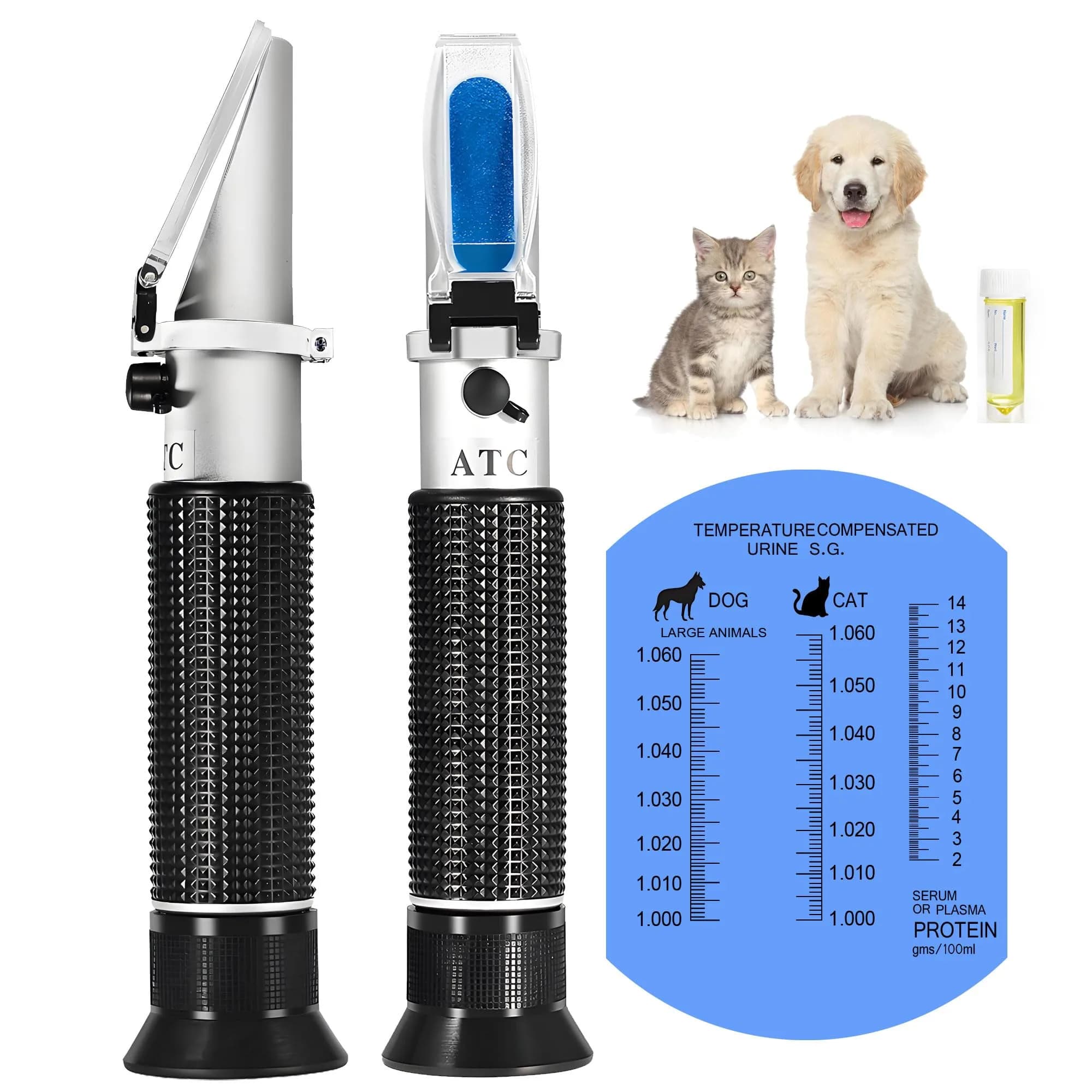 V·RESOURCING Seawater Salinity Refractometer 0-100ppt & 1.000-1.070 Specific Gravity Tester | Automatic Temperature Compensation — Pet Refractometer