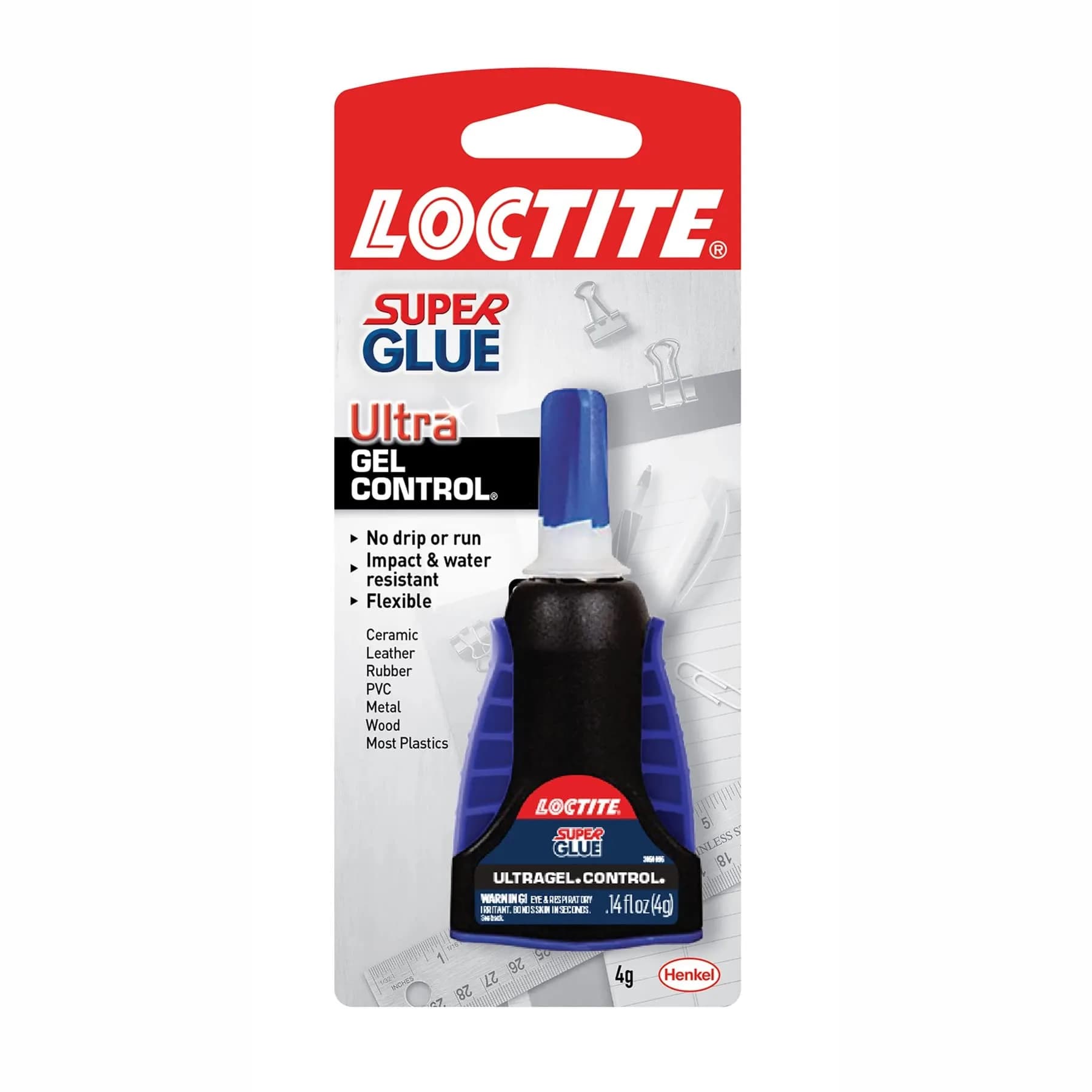 Loctite Super Glue Ultra Gel Control 0.14 fl oz | Impact & Temperature Resistant, Clear, Rubber-Toughened — Clear