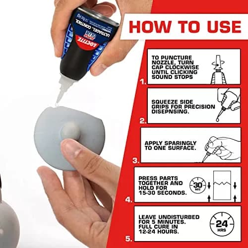 Loctite Super Glue Ultra Gel Control, Clear | Impact & Temperature Resistant, 6 Pack thumbnail 2