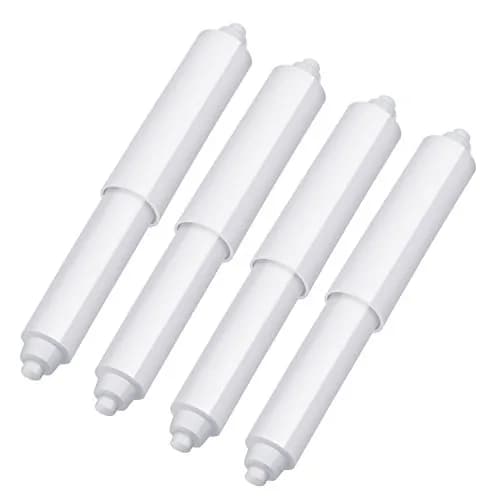 Shappy White 4 Pcs Universal Toilet Paper Holder Replacement Rod | Spring Loaded Plastic Retractable Paper Replacement Rod Toilet Tissue Roll Holder Insert for Bathroom Home Host Accessories thumbnail 1