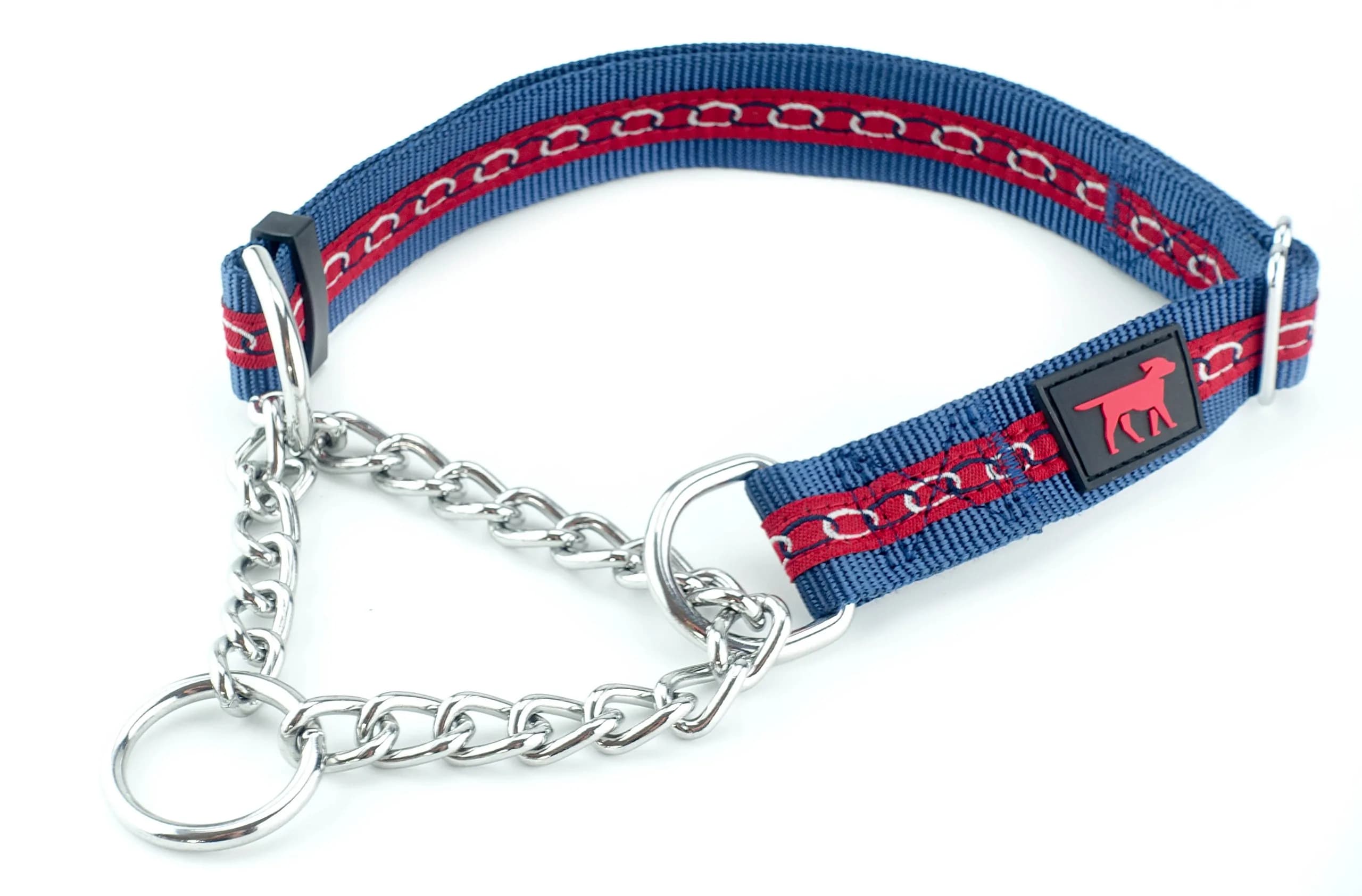 Tuff Pupper Martingale Dog Collar Large 18-26" Neck | Adjustable Nylon & Stainless Steel Chain for Training
