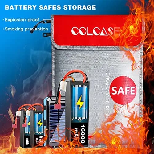 COLCASE Fireproof Document Bag 2 Pockets 38cm x 28cm (15" x 11") | Silicone Coated Fiberglass for 2000°F Protection thumbnail 6