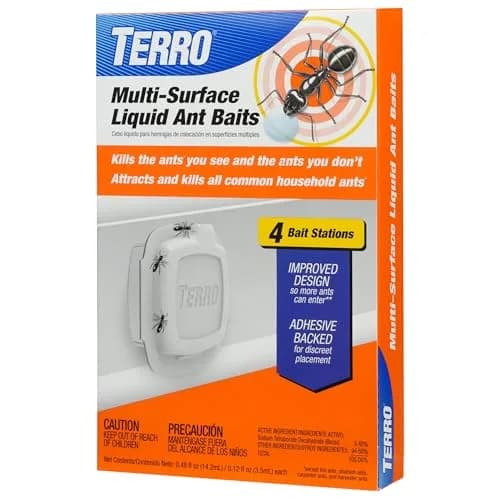 TERRO Multi-Surface Liquid Ant Baits, 4 Bait Stations | Kills Common Household Ants thumbnail 1