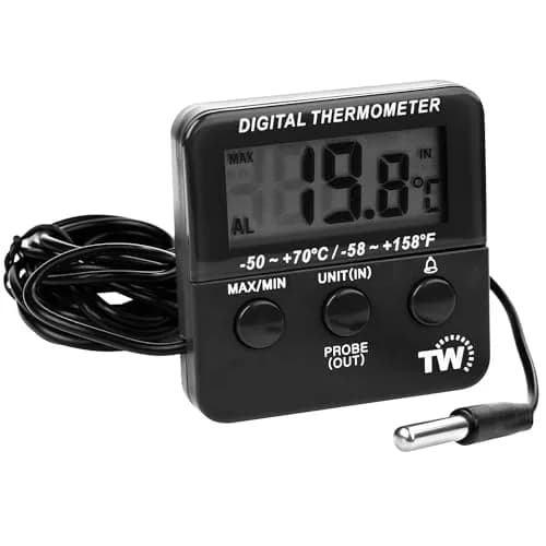 Thermometer World Digital Fridge Thermometer with Alarm & Probe -50 to +70°C (156 g) | Monitors Chilled Food Temperature thumbnail 1
