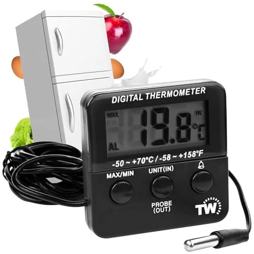 Thermometer World Digital Fridge Thermometer with Alarm & Probe -50 to +70°C (156 g) | Monitors Chilled Food Temperature thumbnail 8