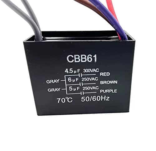 YJZR CBB61 Ceiling Fan Capacitor 4.5uf+6uf+5uf 5 Wire 250V | Controls Fan Speed & Start Mechanisms thumbnail 6